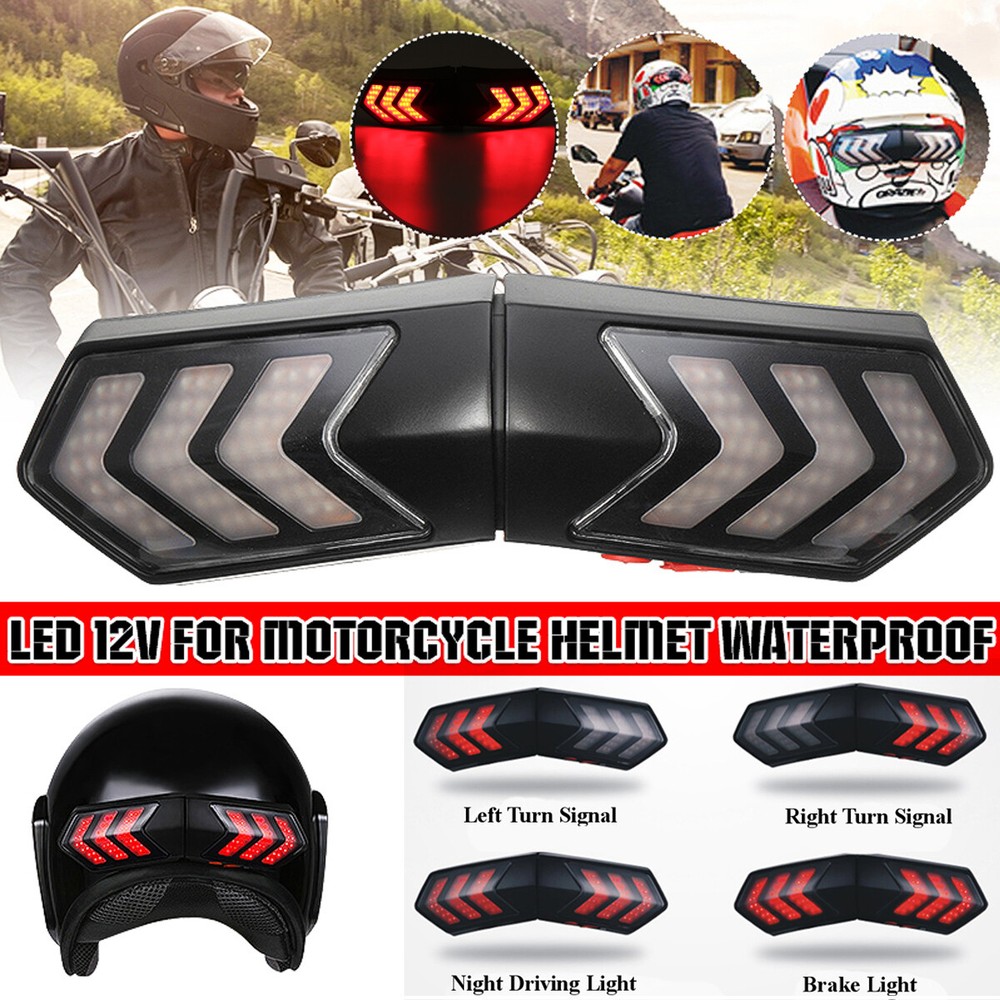 Wireless Turn Signal Brake Light for Motorcycle Bike Helmet LED Safety Warn Lamp