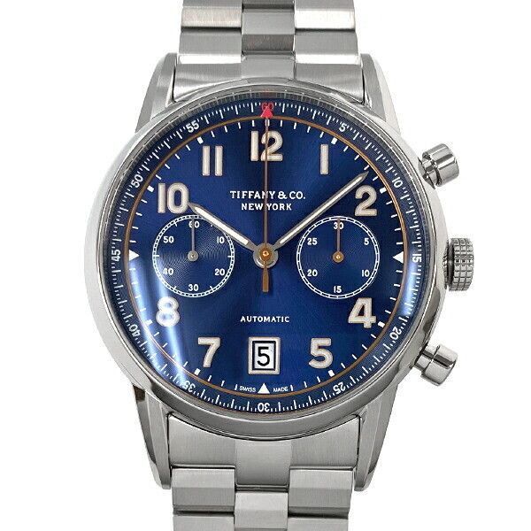 Used Tiffany CT60 Chronograph 34677298 Automatic Stainless Steel Blue Back S