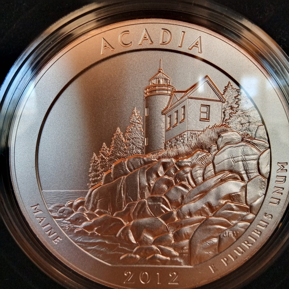 2012 P - Acadia National Park - 5 oz Silver Coin - Mint Box & COA - .999 - ATB