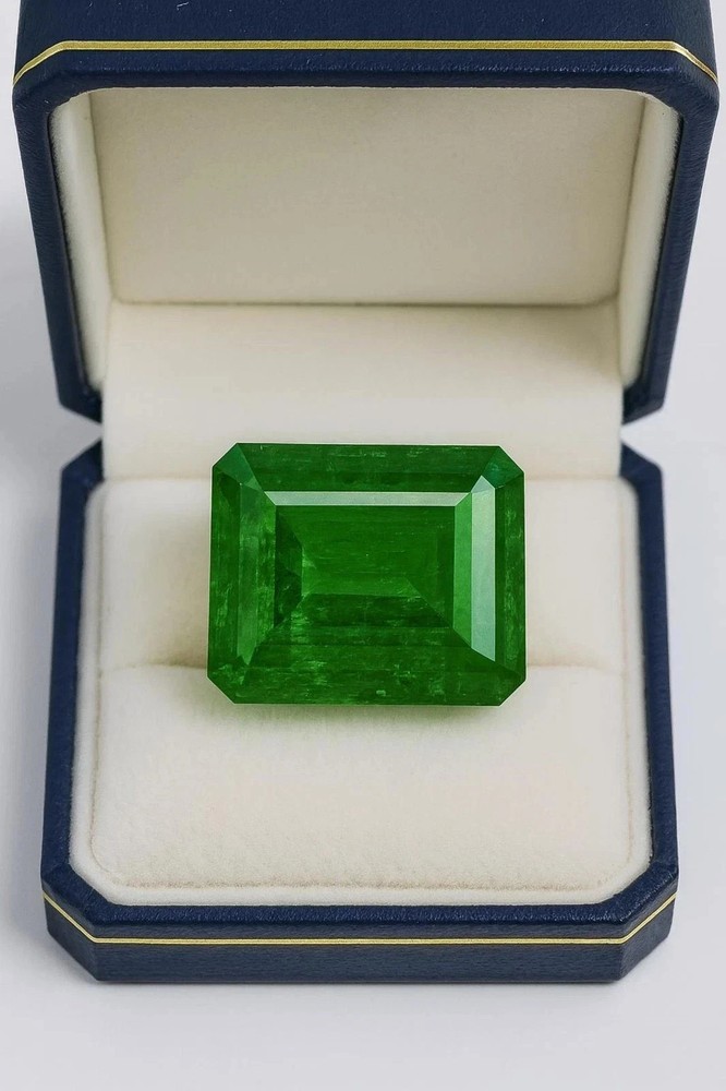 Emerald Cut Certified Natural 50.21 Ct Colombian Green Emerald Loose Gemstone