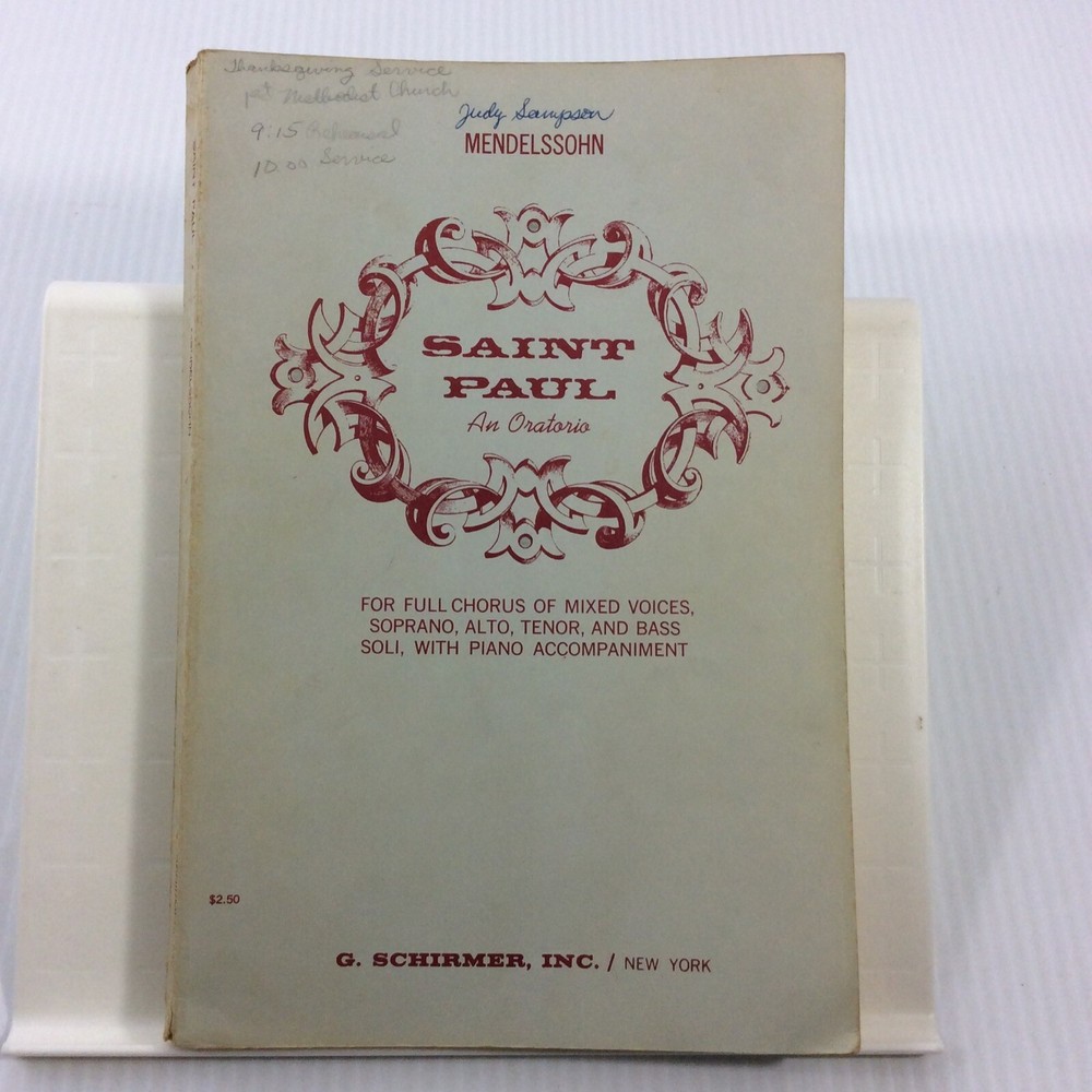 Mendelssohn Saint Paul Oratorio SATB Choral Songbook by G Schirmer