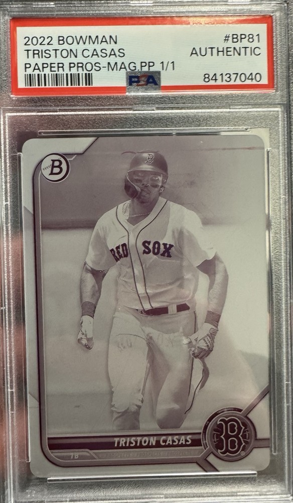 2022 Bowman Prospects Printing Plate Magenta 1/1 Triston Casas #BP-81