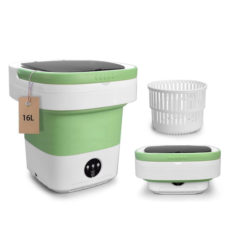 Portable Mini Washing Machine 16L with Spin Basket for Compact Laundry
