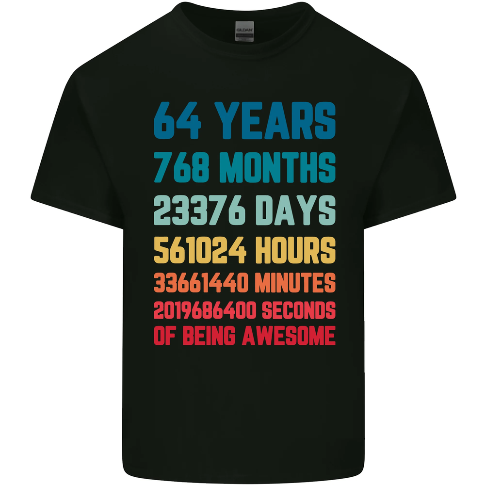 64th Birthday 64 Year Old Mens Cotton T-Shirt Tee Top