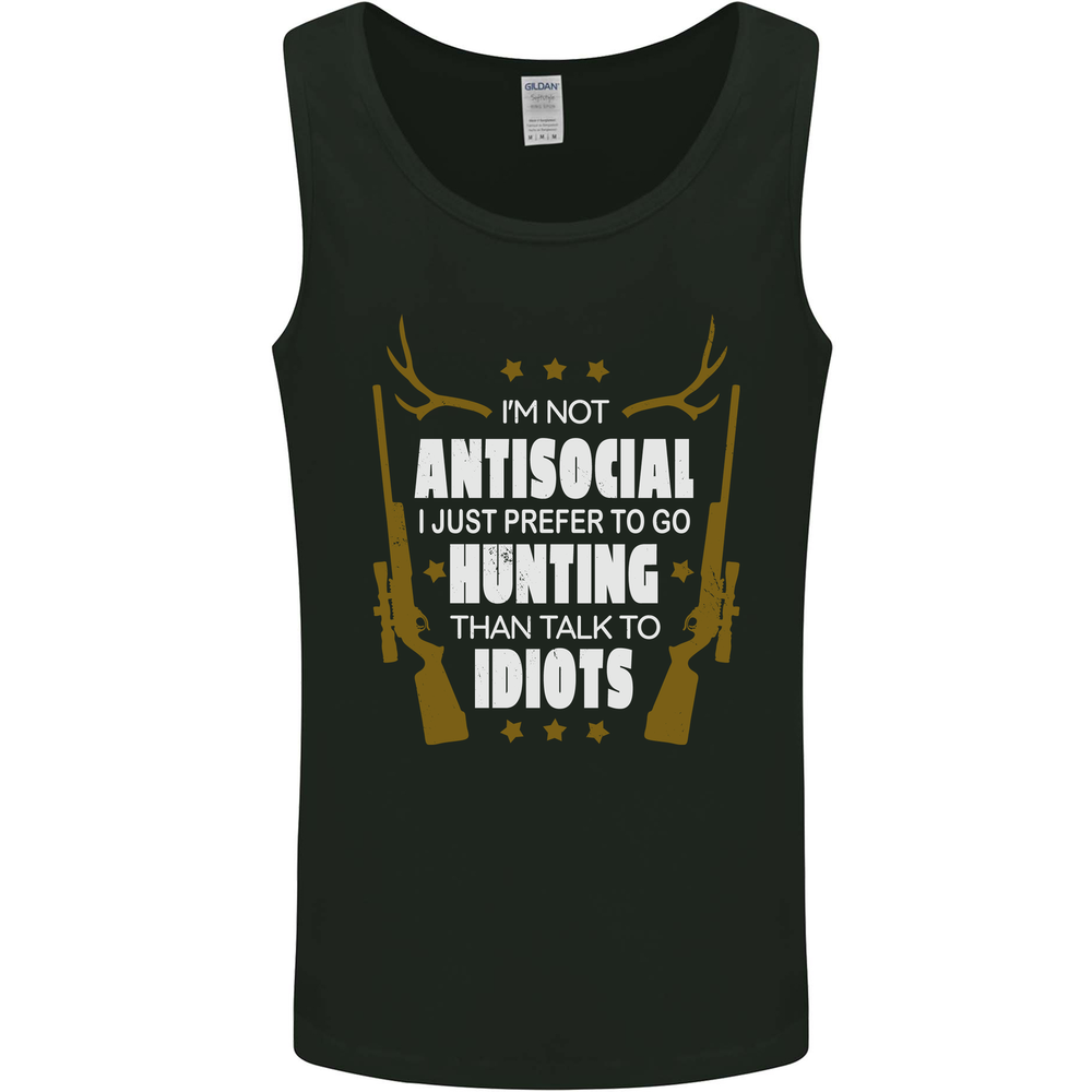 Antisocial I Prefer to Go Hunting Hunter Mens Vest Tank Top