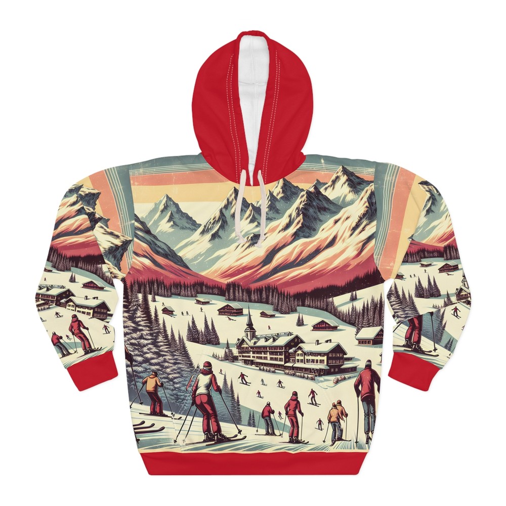 Sun Valley All Over Print Hoodie Outdoor Travel Apparel Ski Adventure Nature