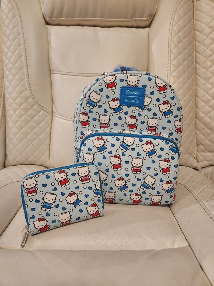 Loungefly Hello Kitty Dear Daniel Print Mini Backpack & Wallet Set