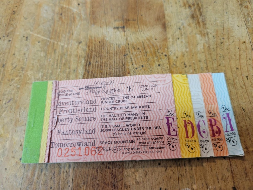 1979 Walt Disney World Junior ticket coupon book booklet original Disney 1970's-image