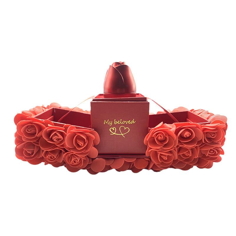 Valentine's Day Eternal Rose Soap Gift Box with Crystal Pendant Necklace-image