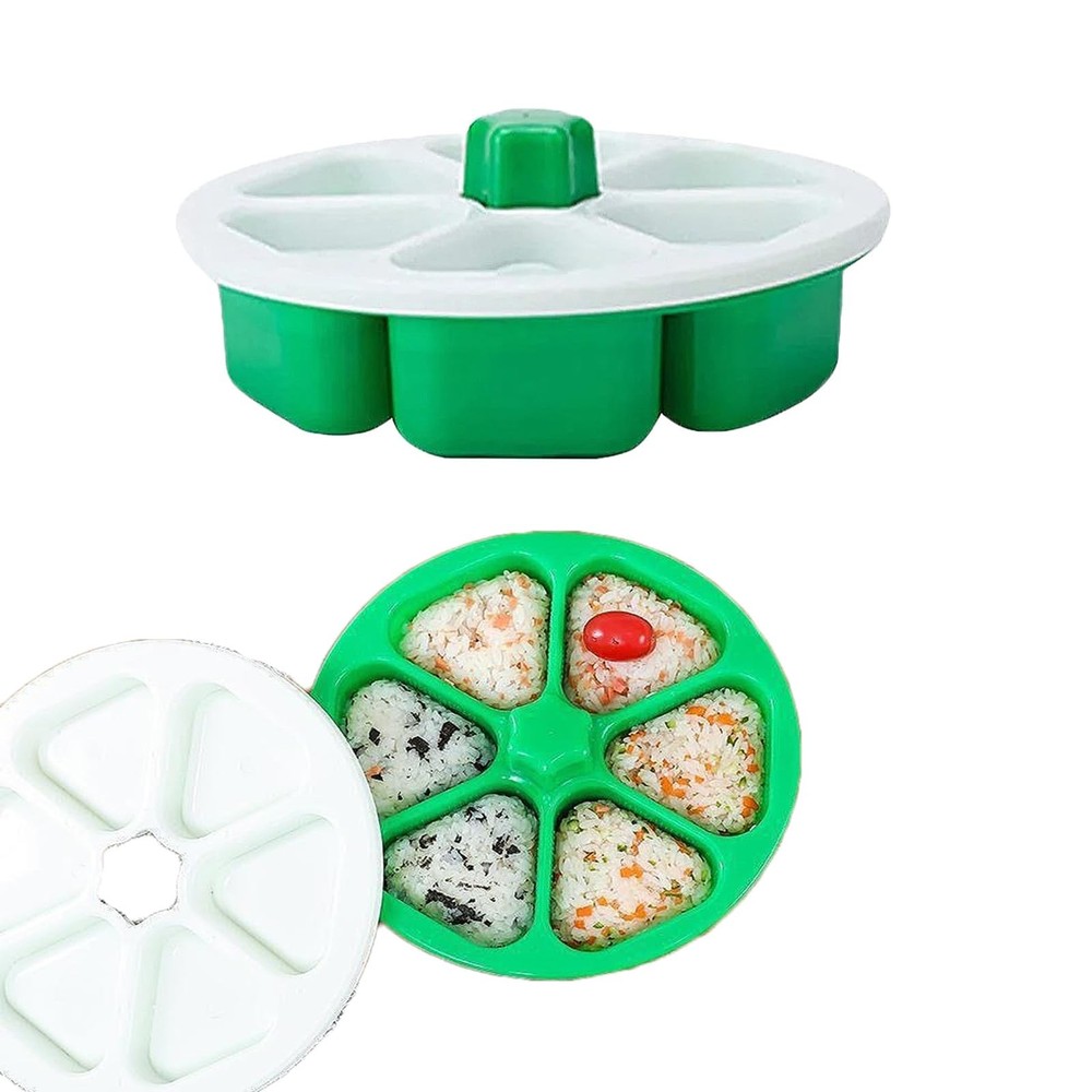 2 PCS Sushi Rice Mold Boxes, Triangle Rice and Vegetable Roll Making for Hand...