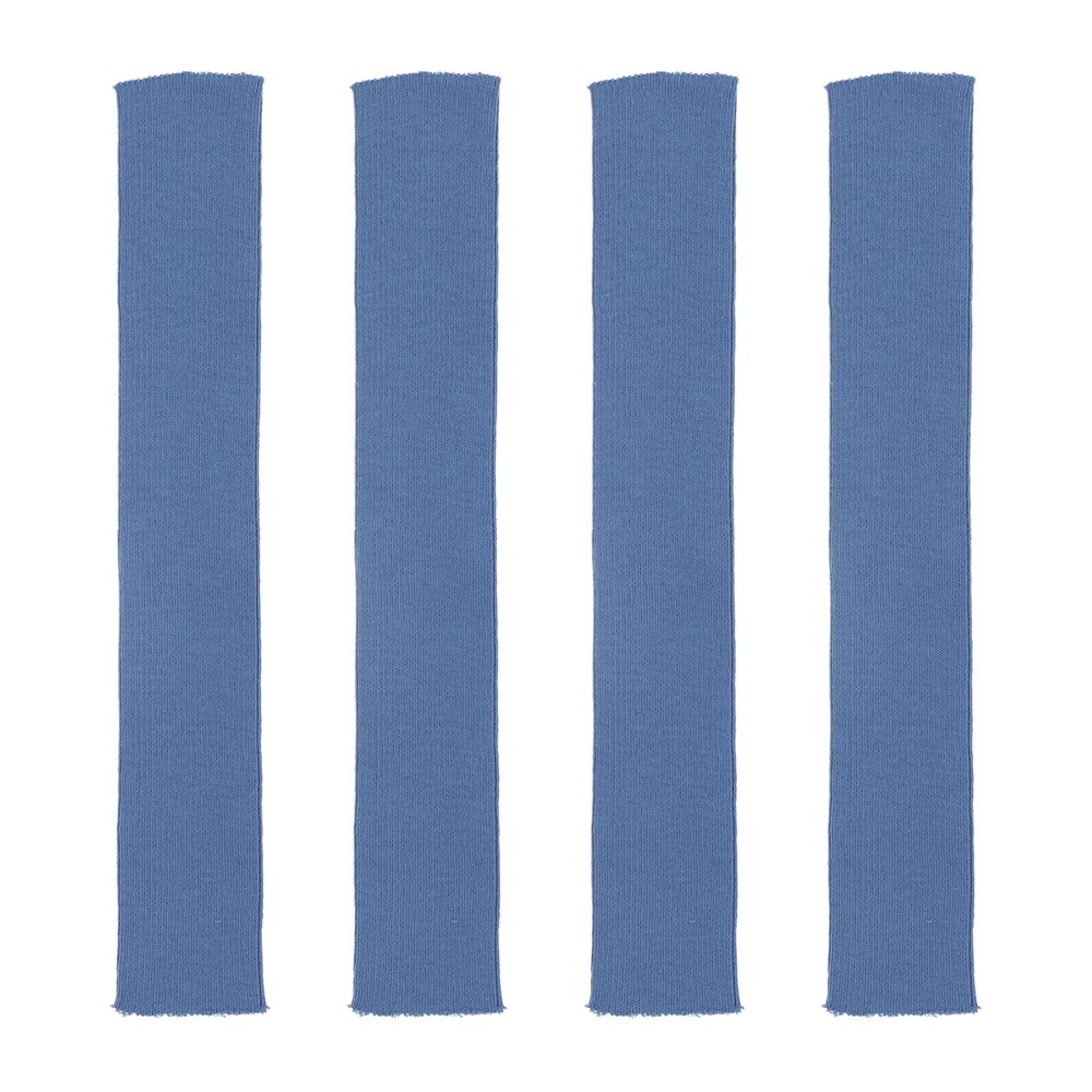 4pcs 40x6cm Elastic Cuffs Ribbed Trims Cotton Fabric Knit Stretch Band Gray-Blue