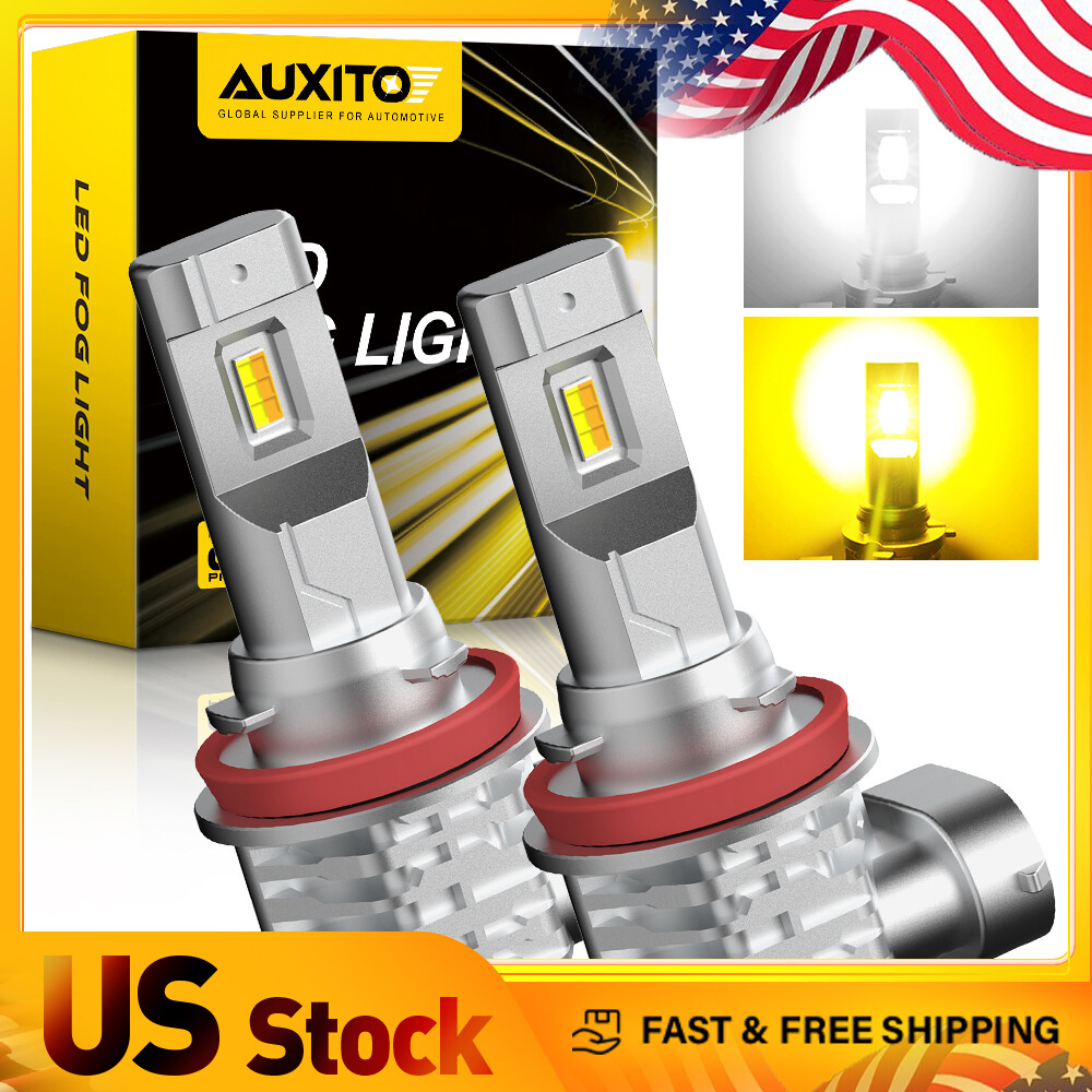 2PCS AUXITO LED H8 H9 Headlights H11 Fog Light Bulbs DRL FogLight Super Bright