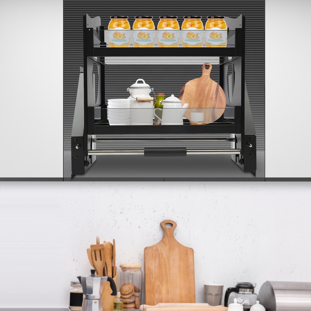 Pull Down Shelf Organizer for 24-Inch Upper Kitchen Wall Cabinets