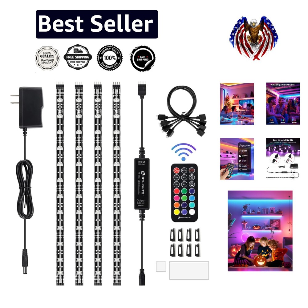 Color Changing LED Tape Light Kit with RF Remote - Perfect for Home and Holidays
