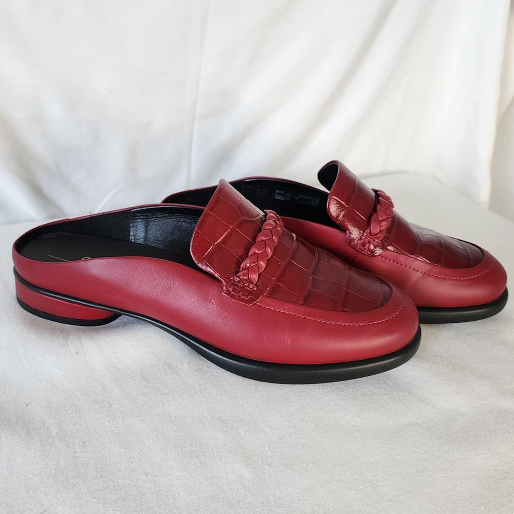 ECCO Croc Braided Slip-On Loafer Mules Red Size 39