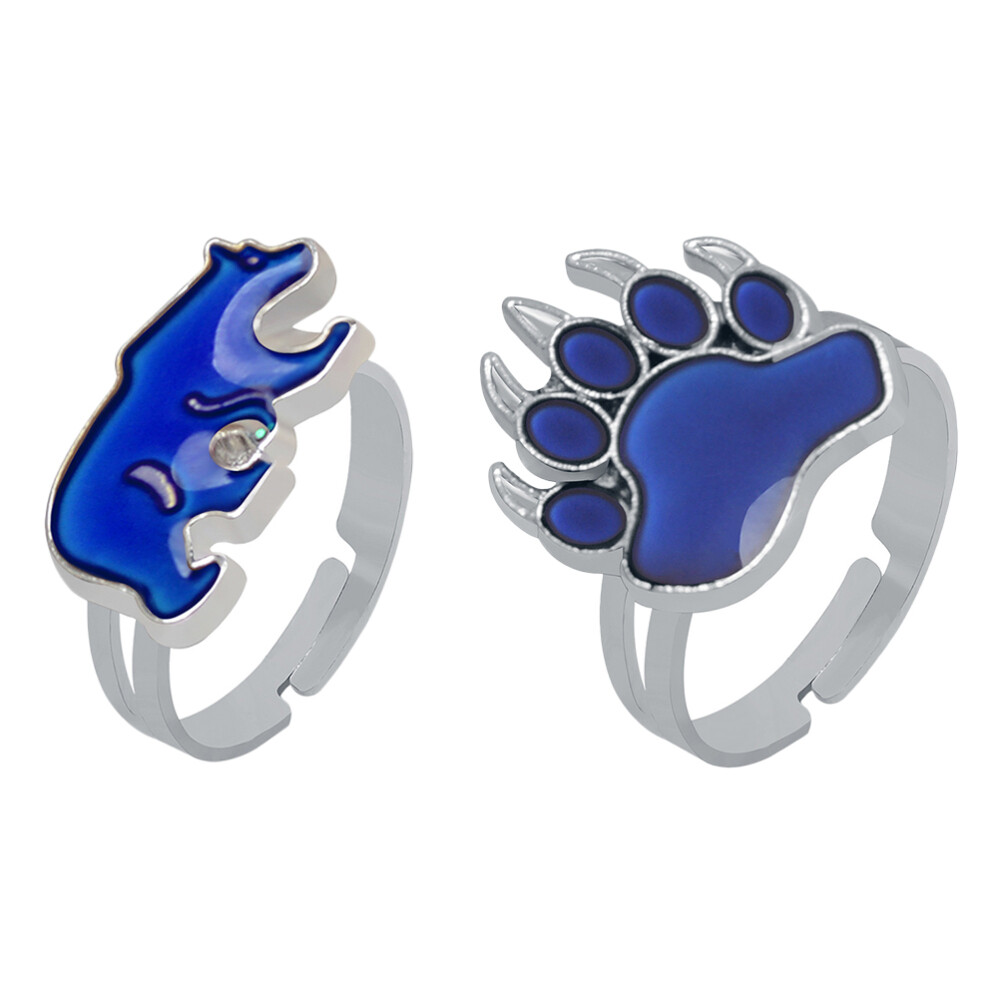 2-Pack Thermochromic Mood Rings for Kids Color-Changing Jewelry