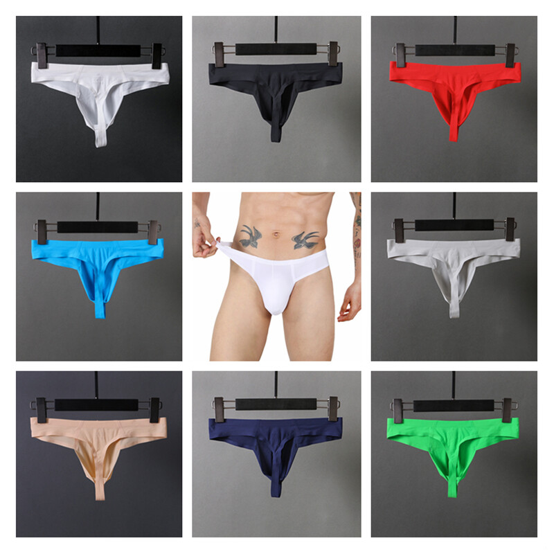 Men's Briefs T-back Underpants Seamless Thong Sexy Breathable Ultra-thin Panties