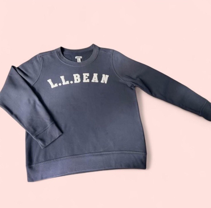 L.L. Bean Women's Pullover Sweatshirt Cowl Neck Navy Size M Long Sleeve