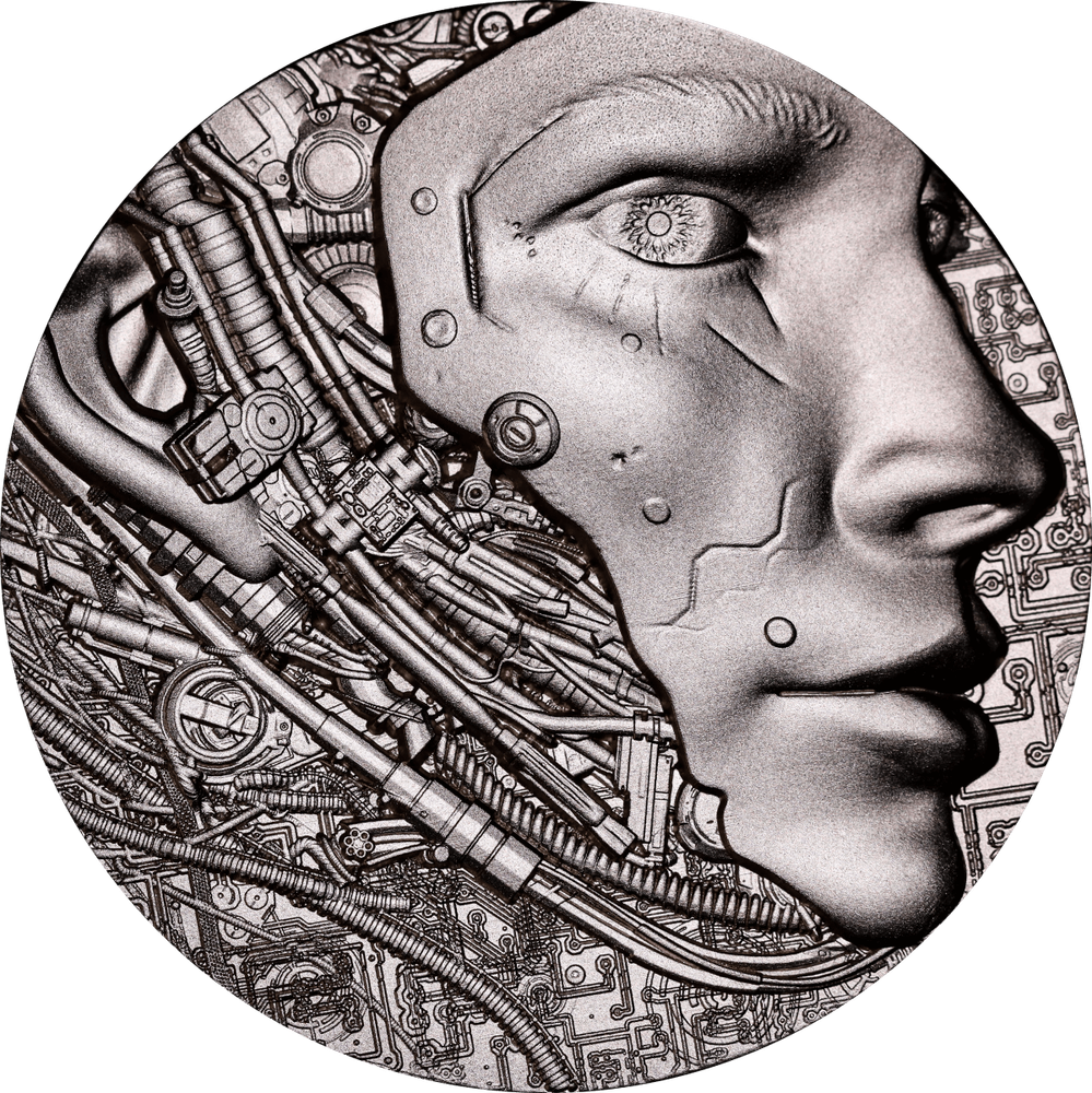 2024 Cameroon Experience the Future with AI 2 oz Silver Antiqued Coin