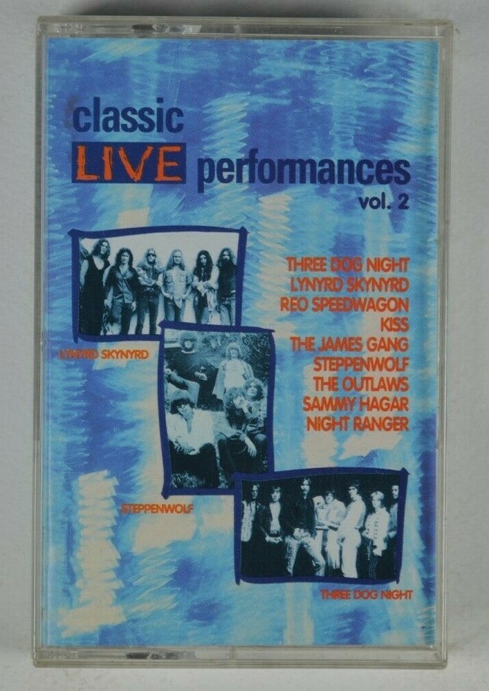 Classic Live Performances Vol 2 Cassette Tape featuring James Gang KISS Skynyrd Hagar by MCA  