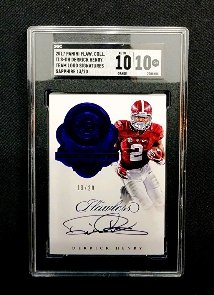 2017 Panini Flawless Coll TLS-DH Derrick Henry Team Logo Signatures Sapphire /20