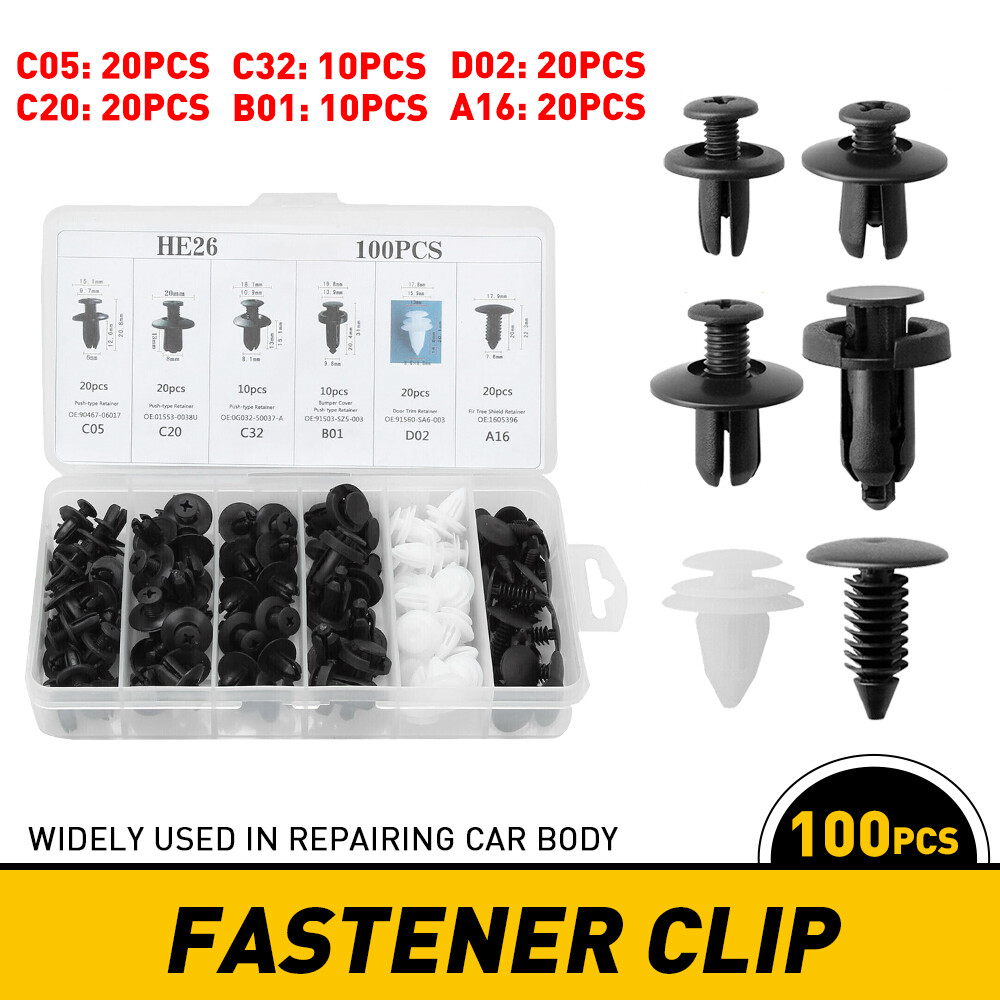 100 PCS Bumper Fender Hood Moulding Side Garnish Grille Clip Retainer For Ford