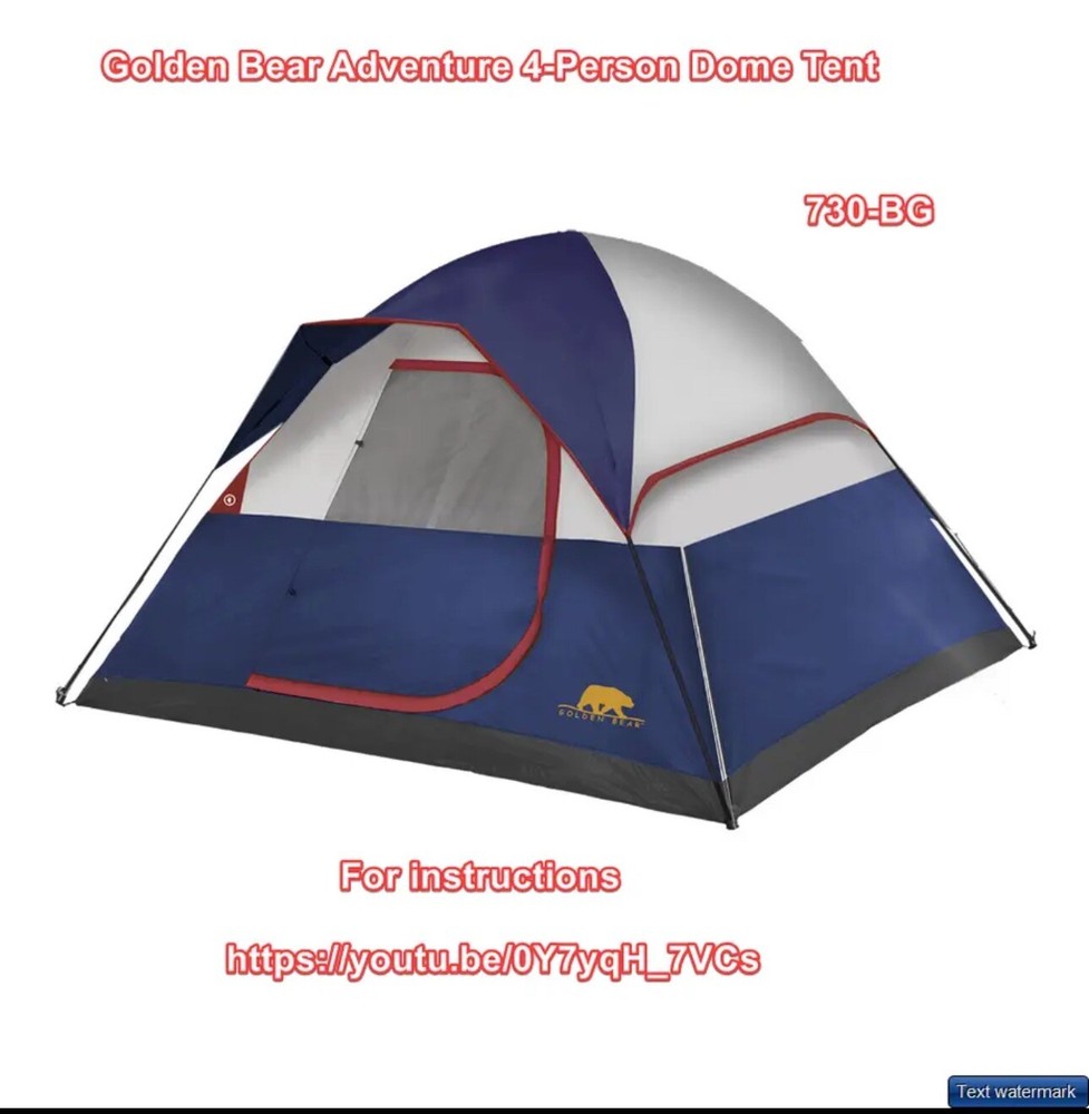 Golden Bear Adventure 4-Person Dome Tent 9X7 Navy/Grey #730-BG