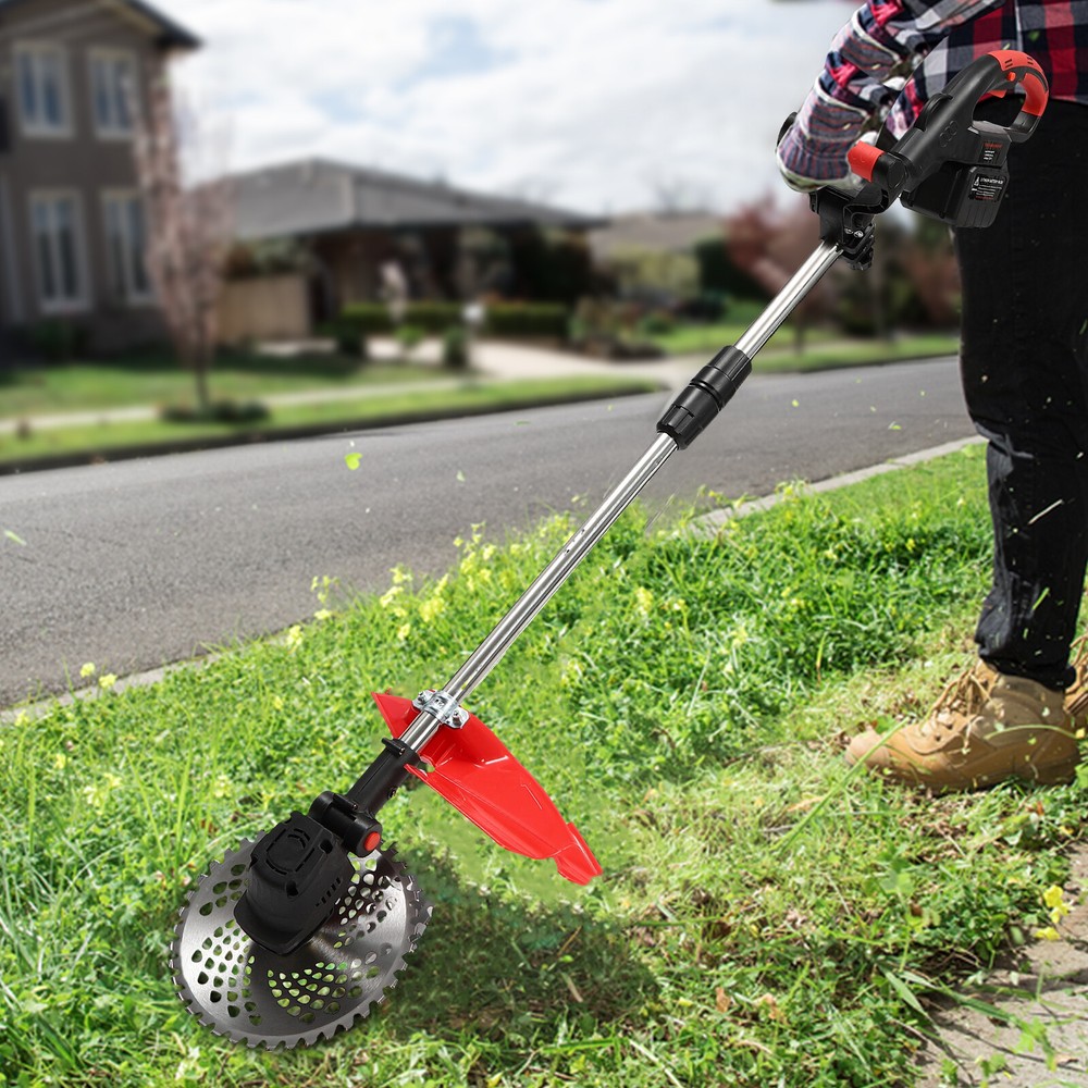 Cordless Grass Trimmer Lawn Grass Brush Cutter Blade Whipper Snipper + 2 Battery
