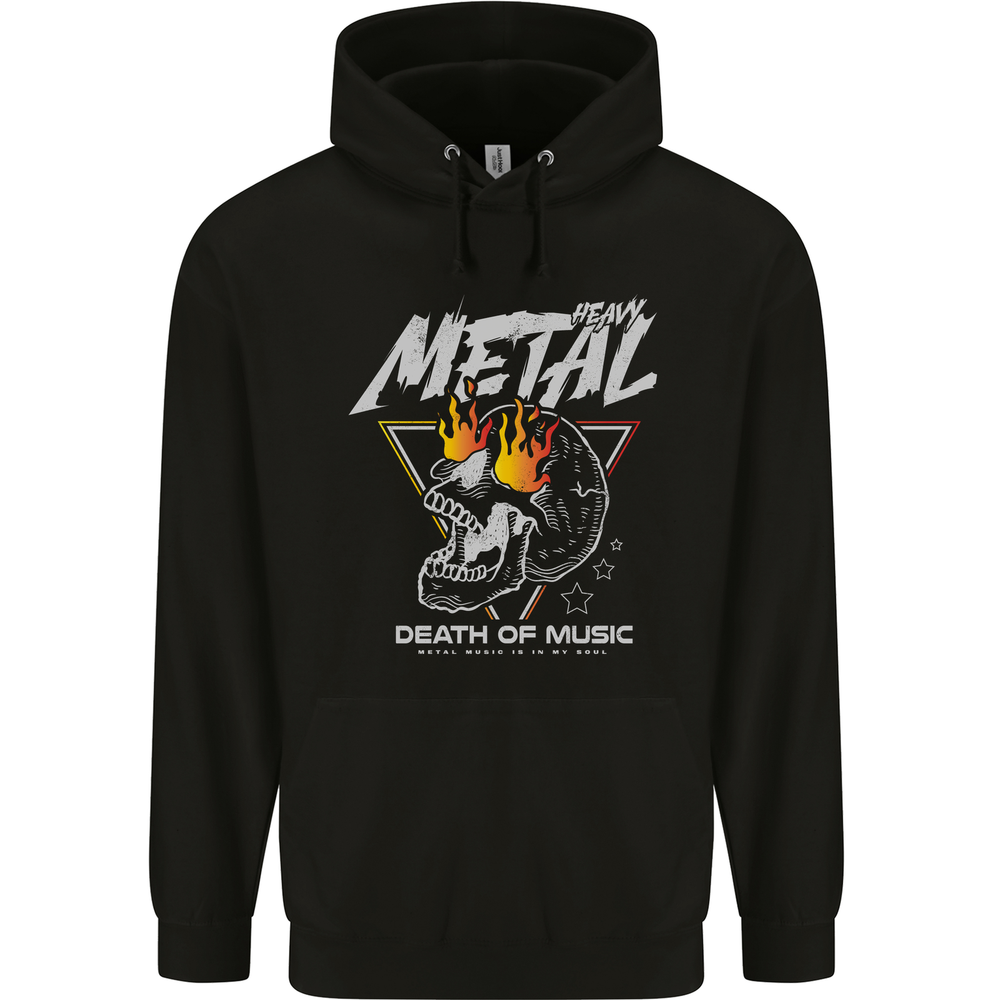Heavy Metal Death Skull 80% Cotton Mens Hoodie for Music Fans