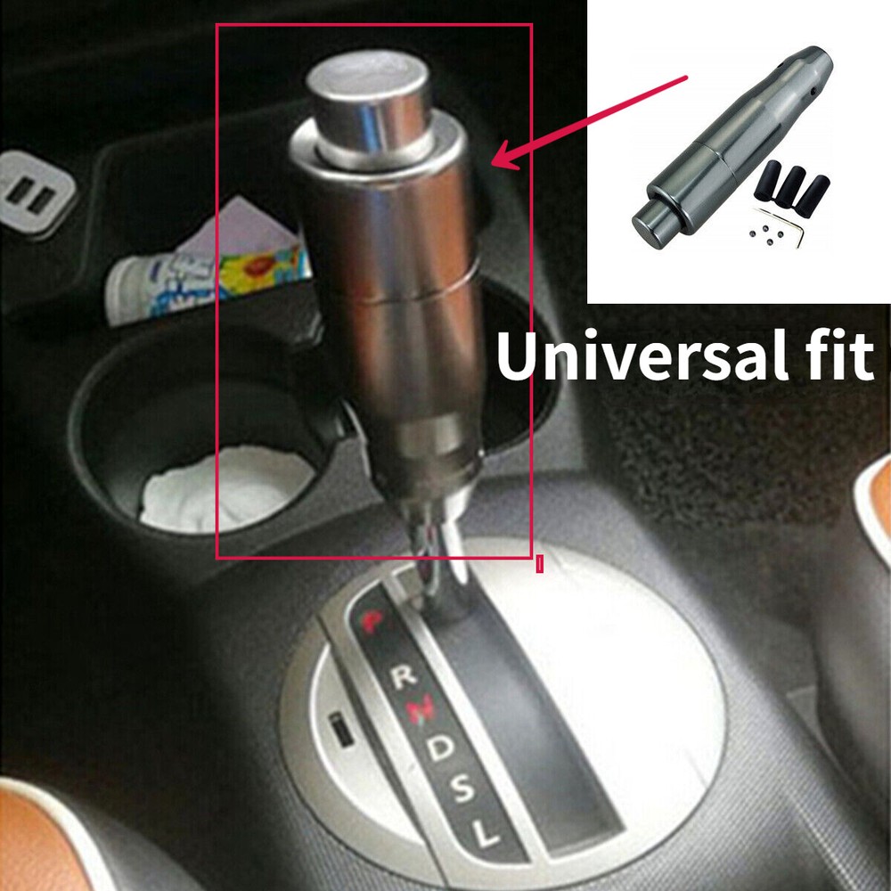 Aluminum CNC Gray Universal Car Gear Stick Shift Knob Shifter Lever with Button