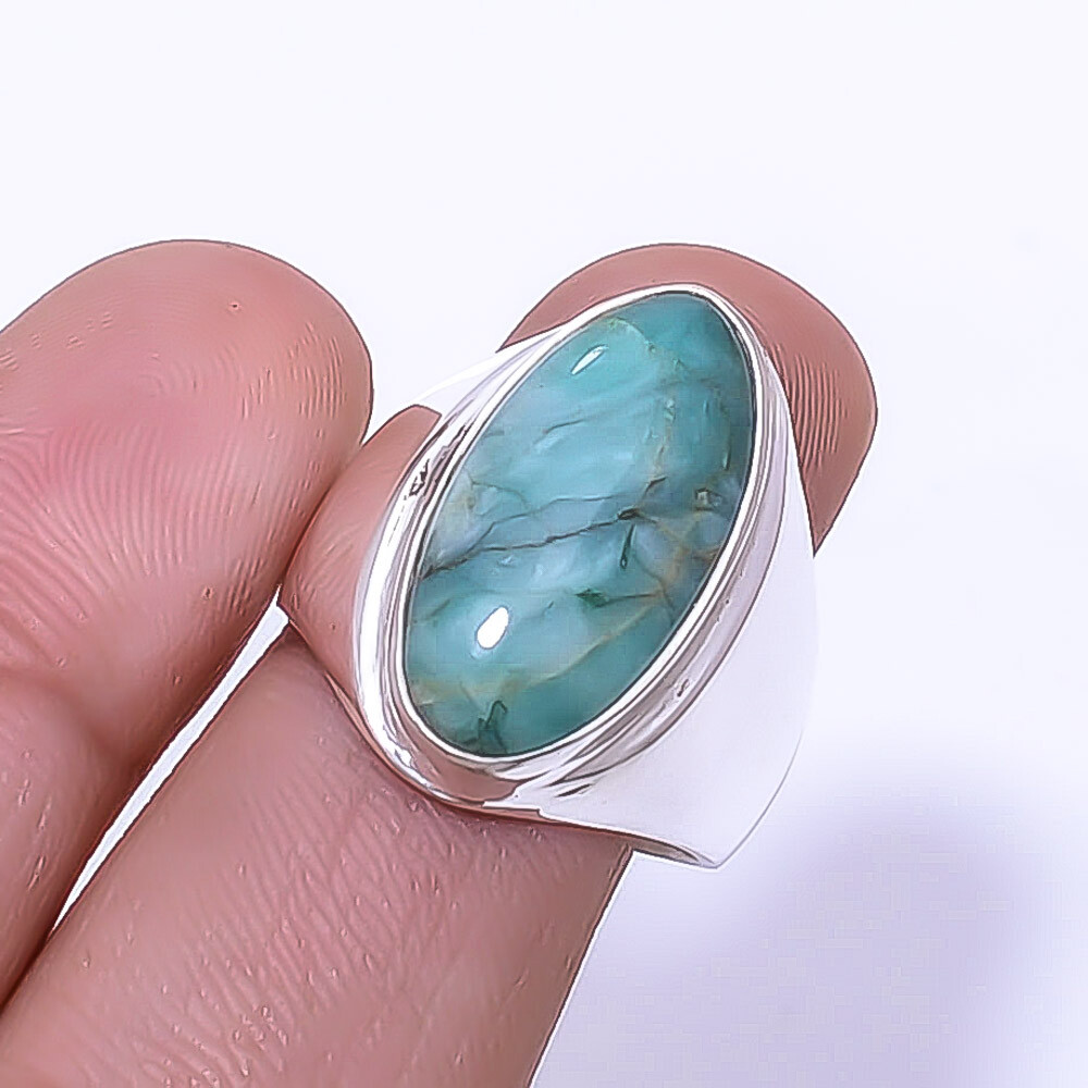 Emerald - Sakota Mines Gemstone (Lab-Created) 925 Sterling Silver Ring S.8 R8