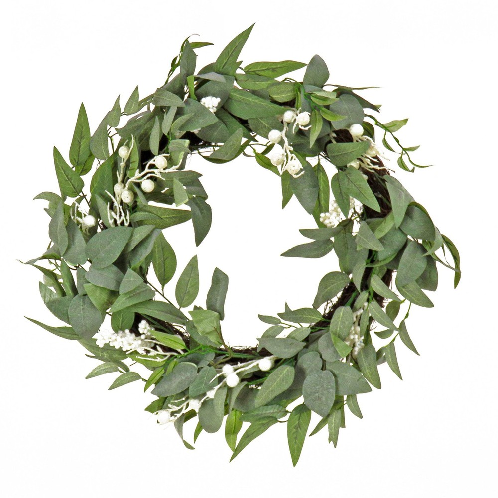 24 in. Mixed Leaves Decorated Wreath