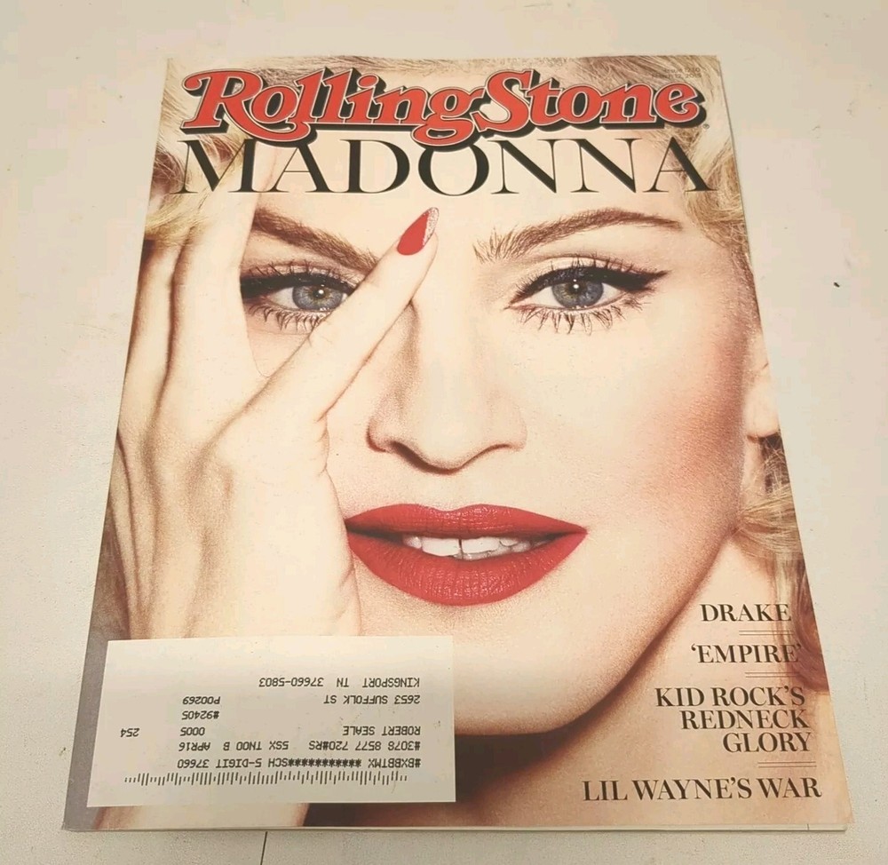 Rolling Stone Magazine Madonna Drake Empire Kid Rock Lil Wayne Kim Gordon 3/2015