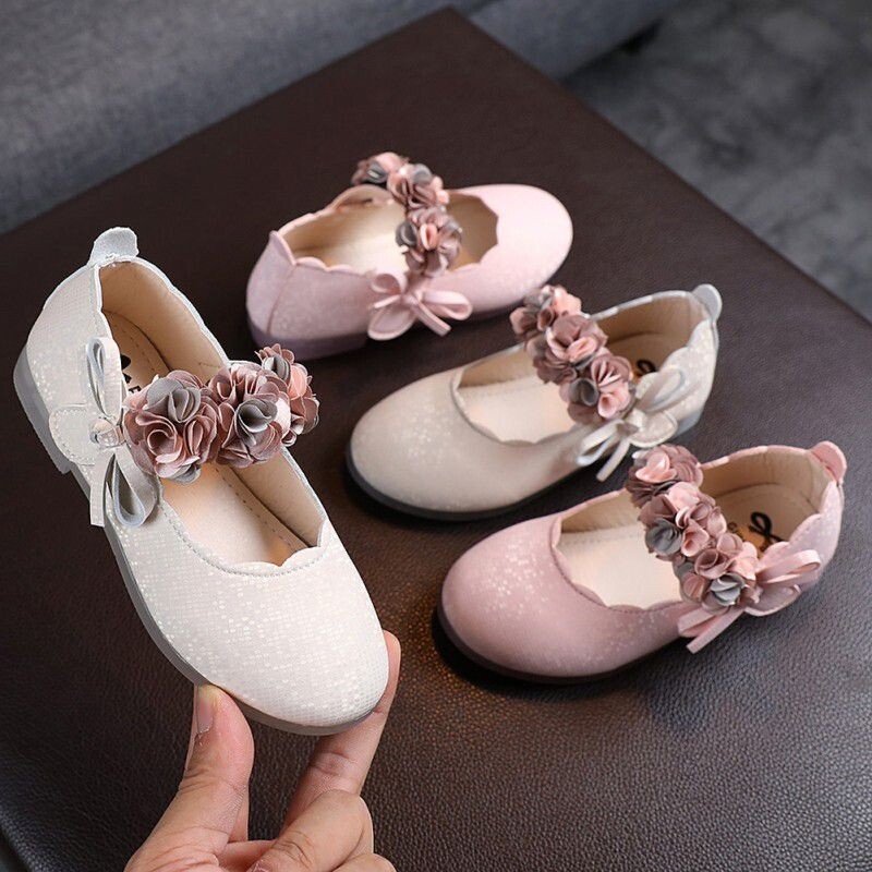Children's Flats Lace Big Flower Princess Party Performance Shoes Flats For Kids