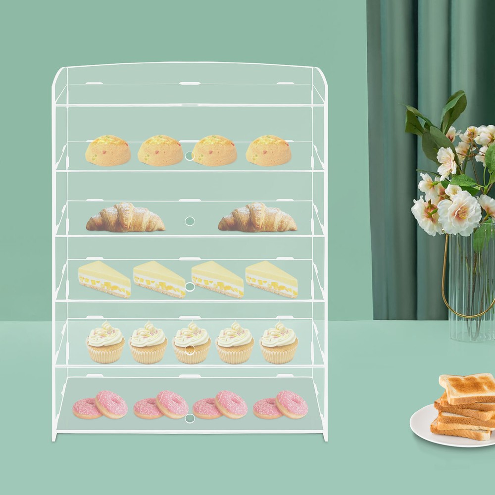 5 Tiers Acrylic Display Case Shelf Dustproof Showcase Holder For Retail Display