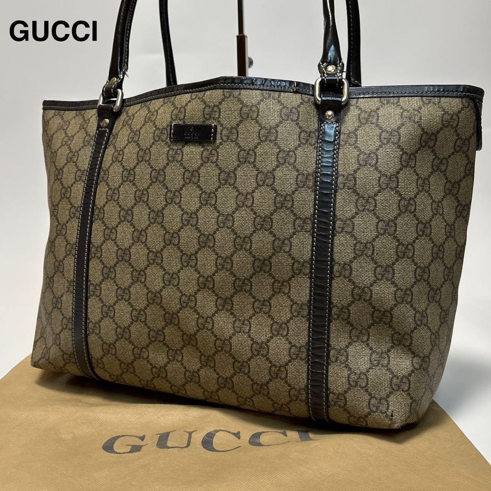 Gucci GG Supreme Tote Shoulder Bag in Leather and PVC New