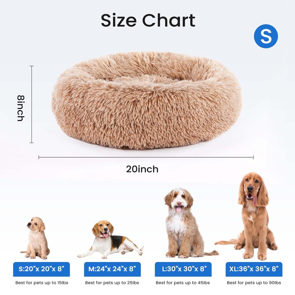 Washable Circular Dog Bed Comfort Long Haired Pet Bed for Ultimate Relaxation