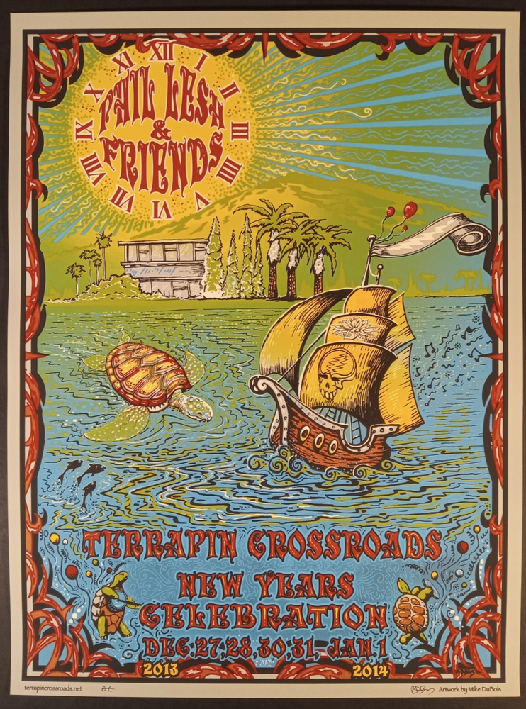 Phil Lesh & Friends 2014 NYE Poster Signed by Mike Dubois Grateful Dead-image