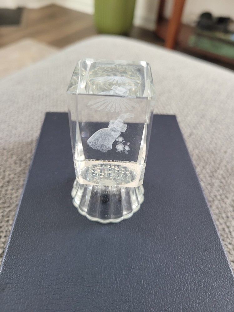 Mi Bautizo 3D Laser Etched Crystal Glass Paperweight MI BAUTIZO