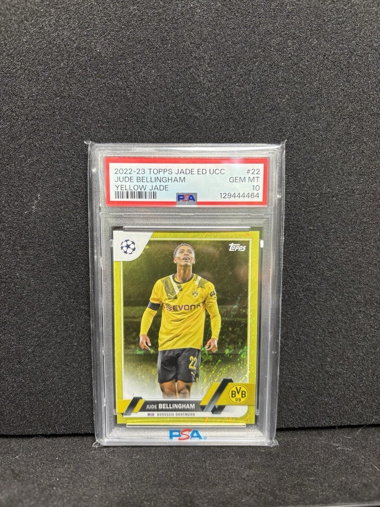2022-23 Topps Jade Edition Bundesliga Jude Bellingham #49 Yellow Jade /50 PSA 10