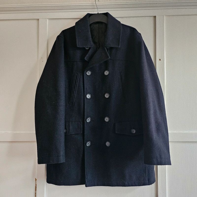 Dunnes mens pea coat navy blue small formal wool excellent condition