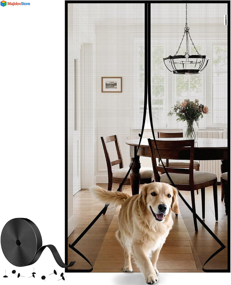 36x80 Heavy Duty Magnetic Screen Door with Reinforced Polyester Mesh