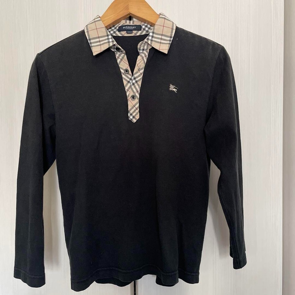 Burberry London T-shirt Long sleeve Black Nova check Tops Kids Size 140A Used