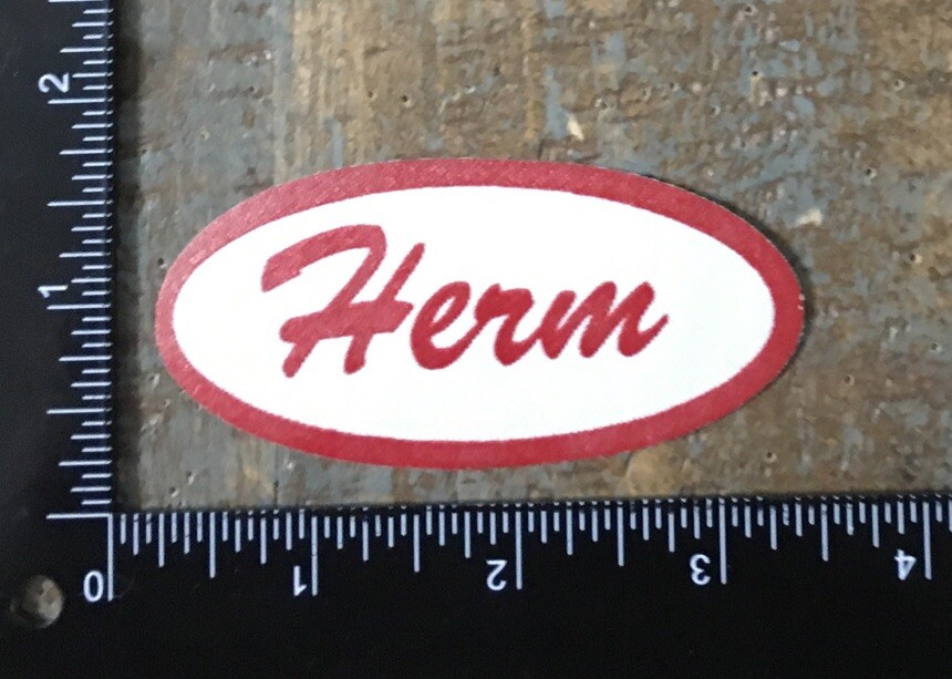HERM Name Tag Work Shirt Job Uniform Badge Silk Screen Iron-On Patch