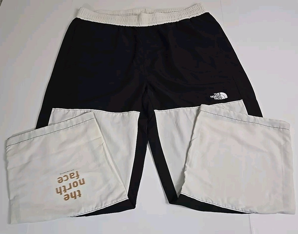 North Face Womens XXL Black White Nylon Easy Pants Straight Leg NWT