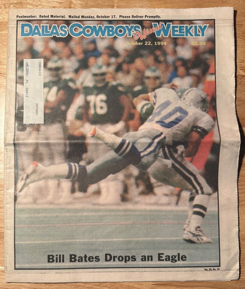 10/22/1994 Dallas Cowboys Weekly-  vs Philadelphia Eagles, Cheerleaders