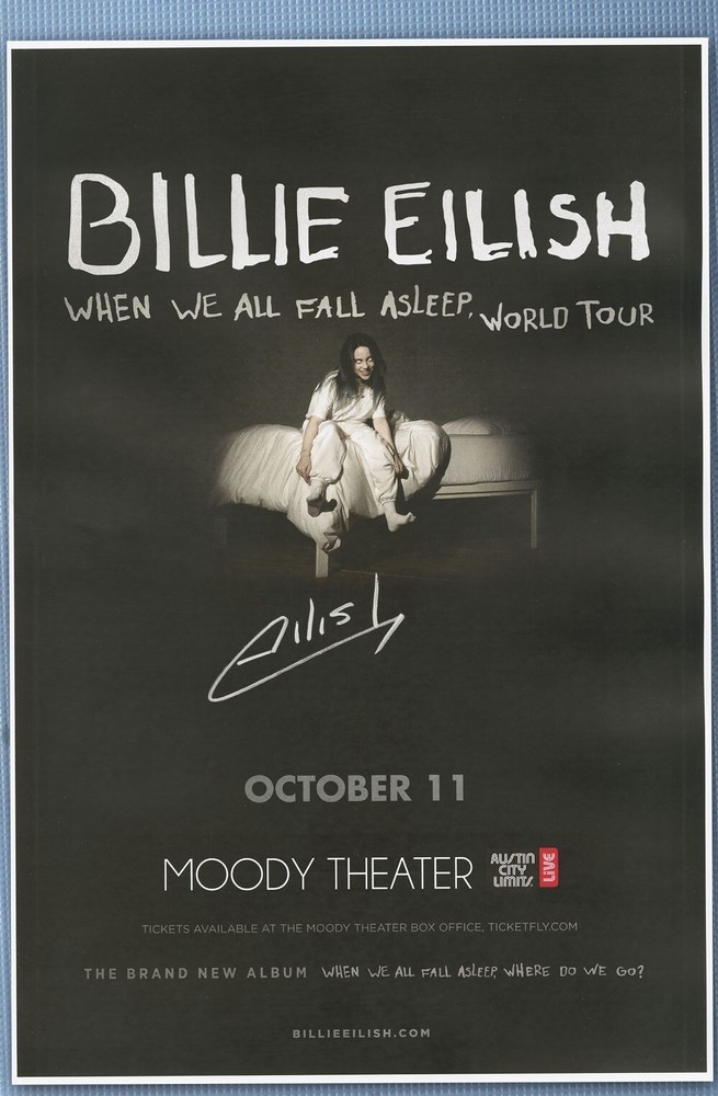 Billie Eilish signed, autographed concert poster
