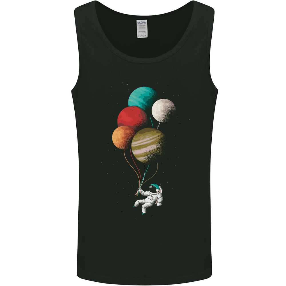 An Astronaut With Planets as Balloons Space Mens Vest Tank Top