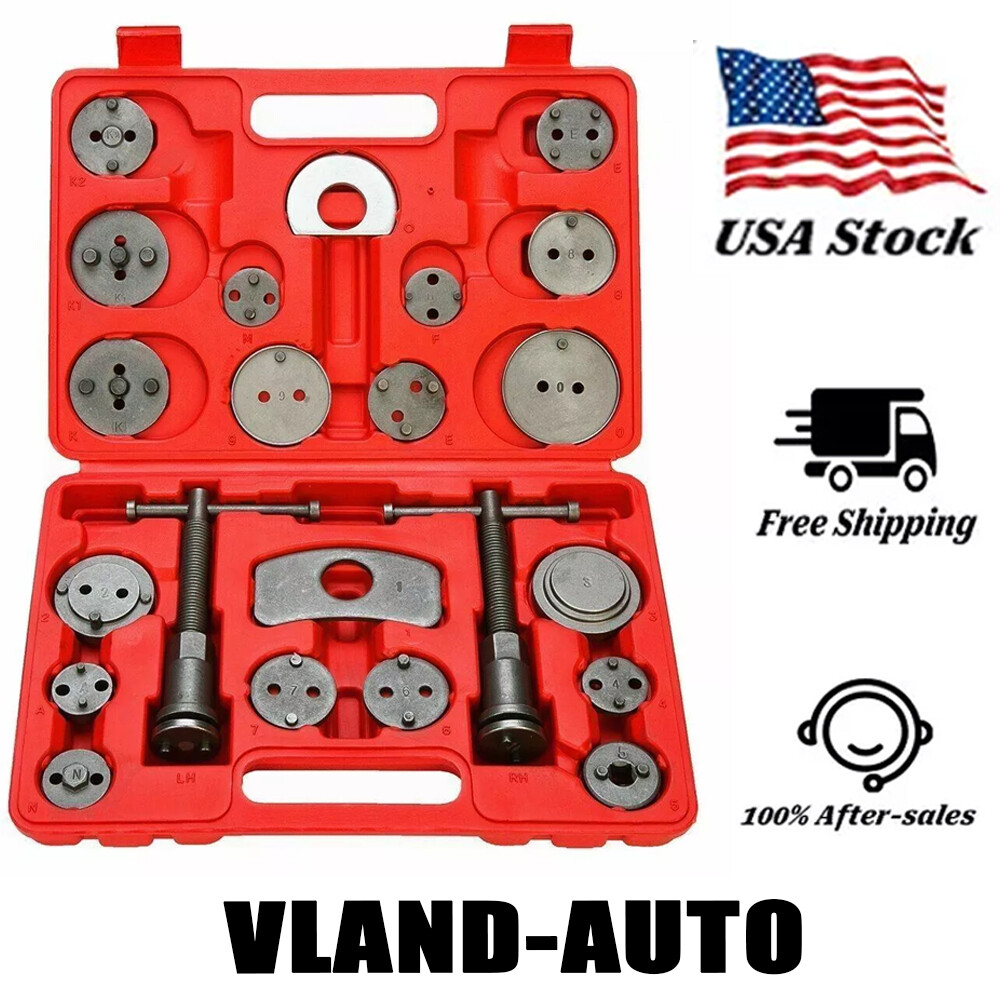 22pc Professional Disc Brake Caliper Tool Set with Wind Back Compressor