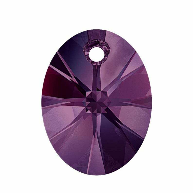 Xilion oval pendant 6028 Swarovski ® Crystals faceting sizes and colors